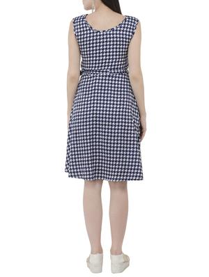 houndstooth fit and flare belted dress - 15411122 - Standard Image - 3