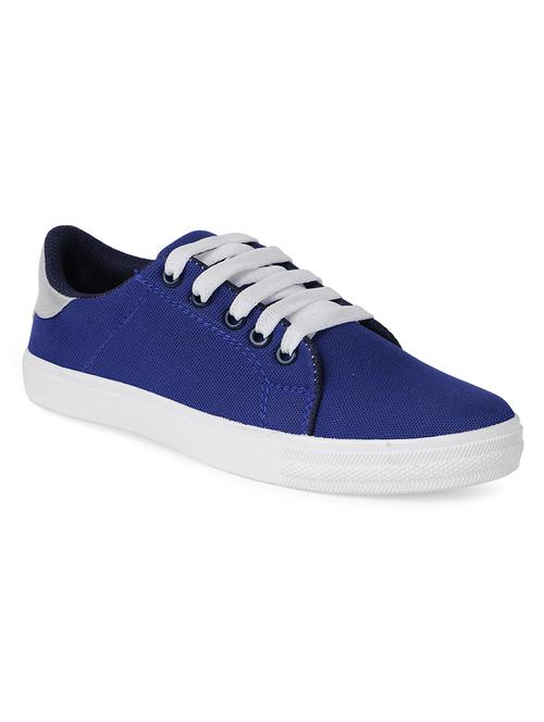 blue canvas laceup casual shoes - 15411149 - Standard Image - 1