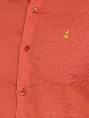orange cotton casual shirt - 15411212 - Standard Image - 4