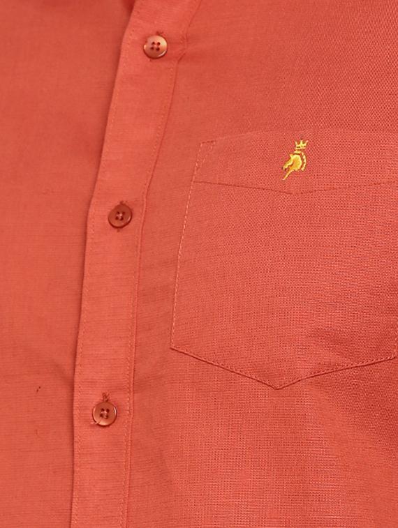 orange cotton casual shirt - 15411212 - Zoom Image - 4