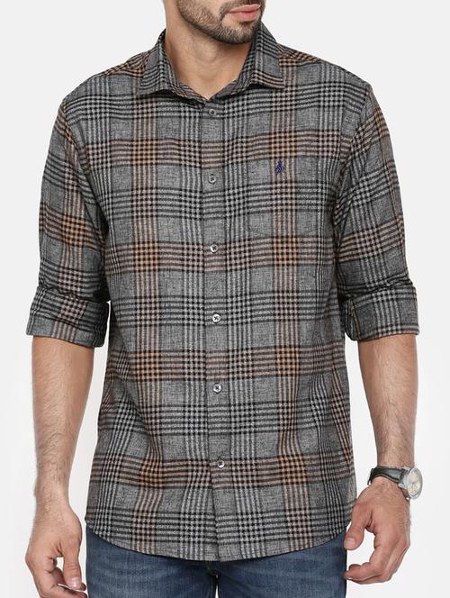 grey cotton casual shirt - 15411214 - Standard Image - 1