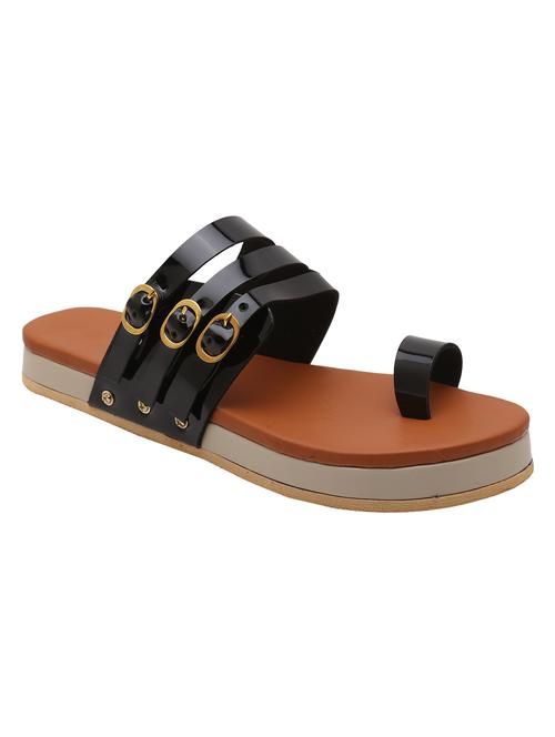 black one toe wedges - 15411239 - Standard Image - 1