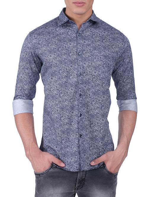 blue cotton casual shirt - 15411383 - Standard Image - 1