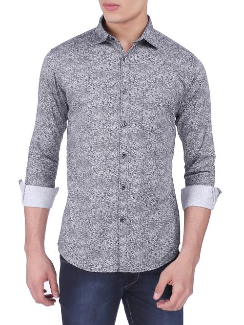 grey cotton casual shirt - 15411384 - Standard Image - 1