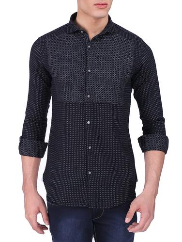 black cotton casual shirt - 15411385 - Very Small Image - 1