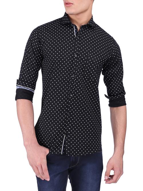 black cotton casual shirt - 15411390 - Standard Image - 1