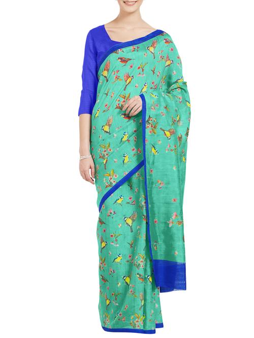 graphic digital printed saree with blouse - 15411430 - Standard Image - 1