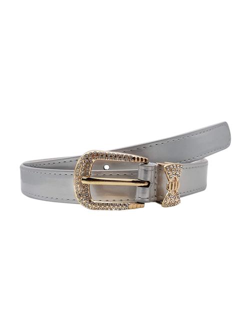 silver leatherette (pu belt - 15411516 - Standard Image - 1