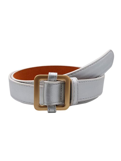 silver leatherette (pu belt - 15411570 - Standard Image - 1