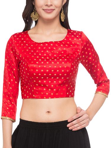 Golden zari embroidered blouse - 15411598 - Very Small Image - 1