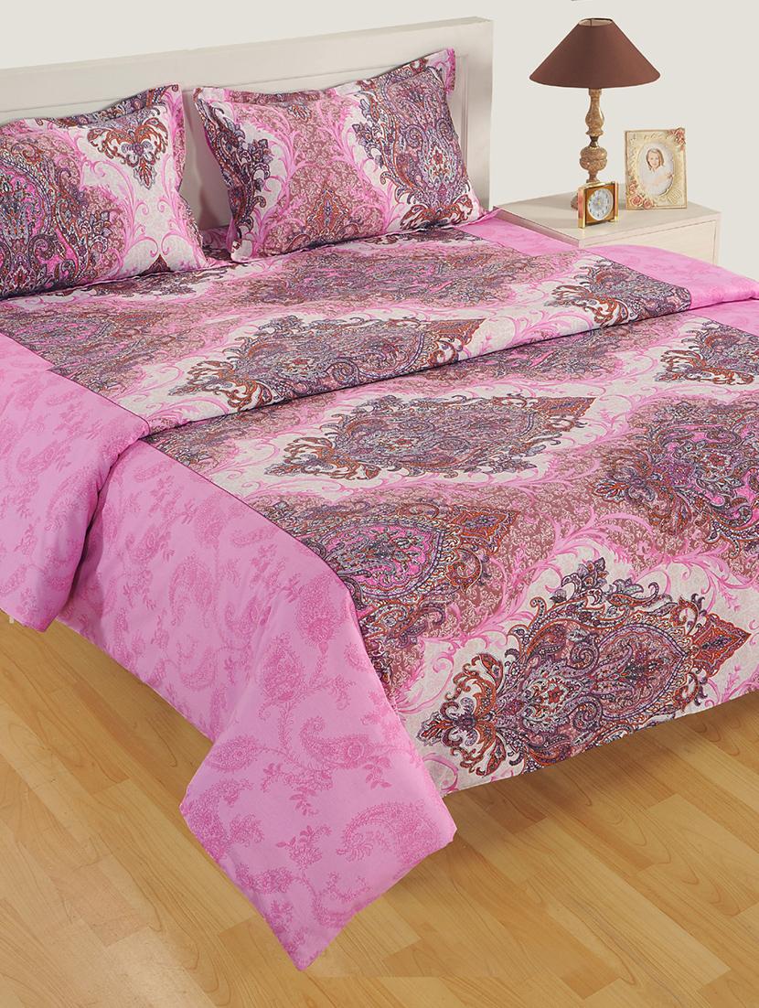 Cotton 160 TC Motifs Print Bed in a Bag Set of 4- White, Pink - 15411829 - Zoom Image - 1