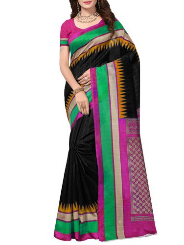 geometrical border bhagalpuri saree with blouse - 15412008 - Very Small Image - 1