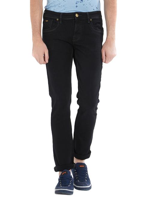 black cotton plain jeans - 15412039 - Very Small Image - 1