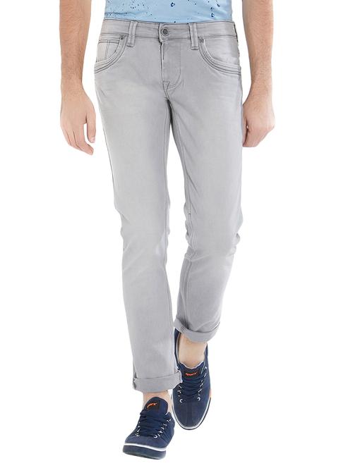 grey cotton washed jeans - 15412043 - Standard Image - 1