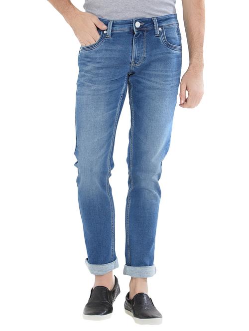 blue cotton washed jeans - 15412044 - Standard Image - 1