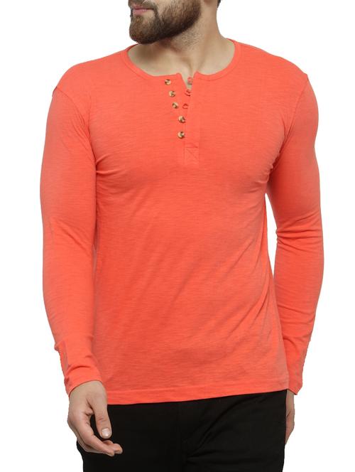 orange cotton t-shirt - 15412152 - Standard Image - 1