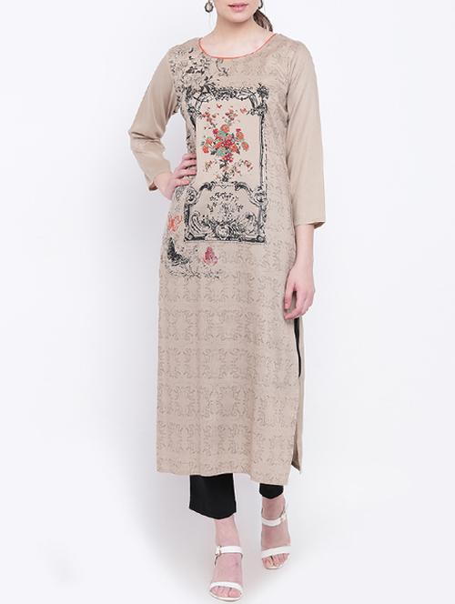 Printed straight kurta - 15412250 - Standard Image - 1