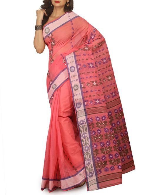 floral motif baluchari saree with blouse - 15412277 - Very Small Image - 1