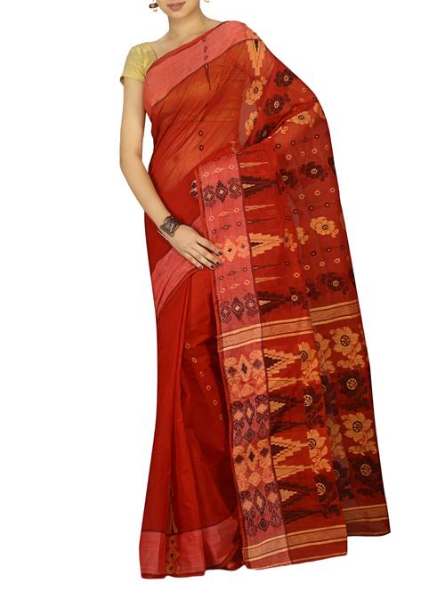 floral motif baluchari saree with blouse - 15412279 - Standard Image - 1