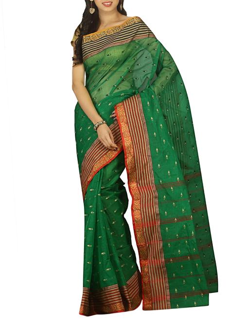 jacquard weave tant saree with blouse - 15412333 - Very Small Image - 1