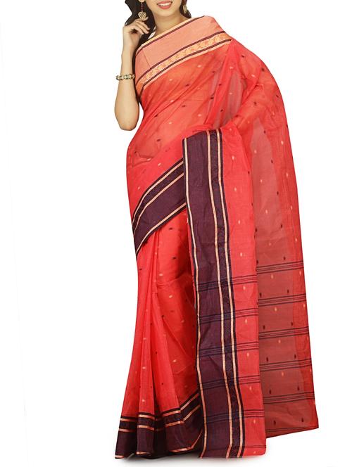 jacquard motif tant saree with blouse - 15412341 - Very Small Image - 1