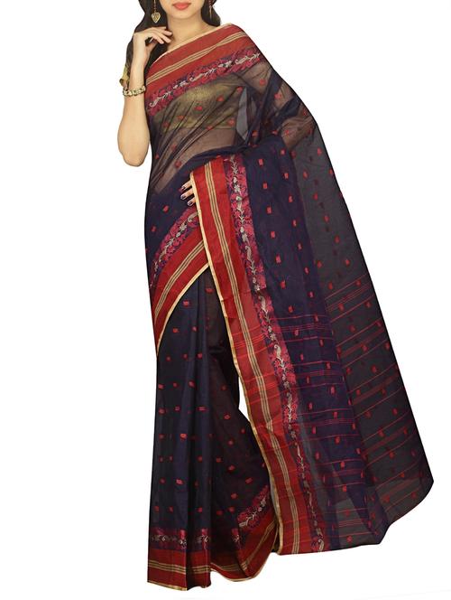 jacquard motif tant saree with blouse - 15412346 - Very Small Image - 1