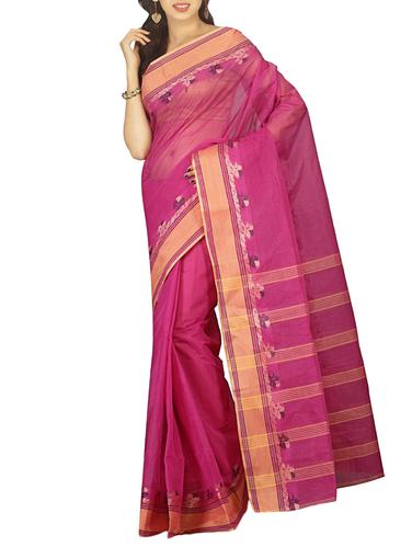 contrast jacquard border tant saree with blouse - 15412352 - Very Small Image - 1