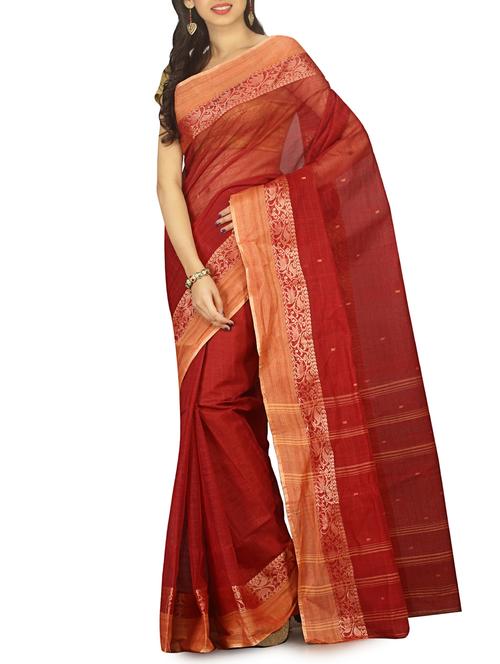 jacquard motif tant saree with blouse - 15412354 - Very Small Image - 1