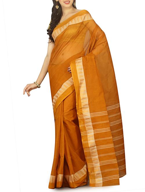 contrast temple border tant saree with blouse - 15412360 - Very Small Image - 1