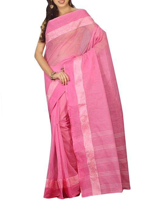 paisley jacquard border tant saree with blouse - 15412366 - Very Small Image - 1