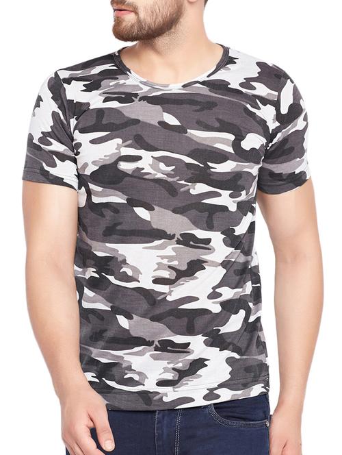 grey cotton all over print tshirt - 15412592 - Standard Image - 1