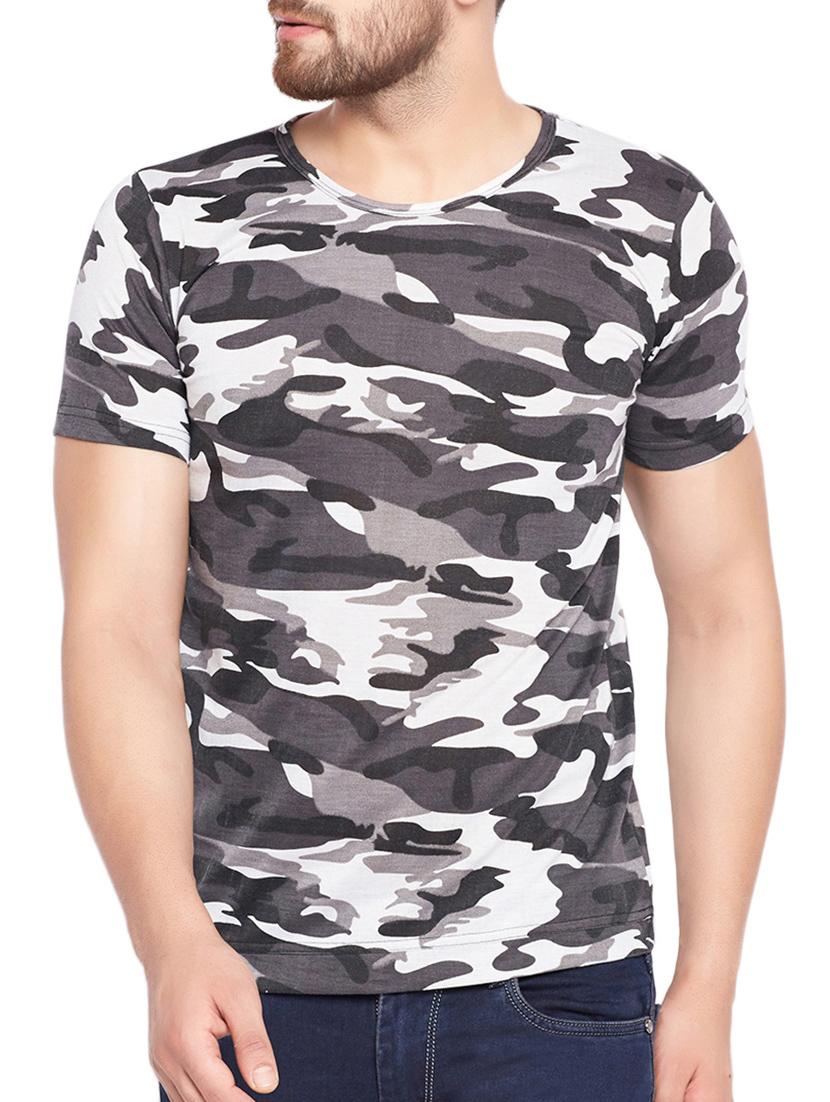 grey cotton all over print tshirt - 15412592 - Zoom Image - 1