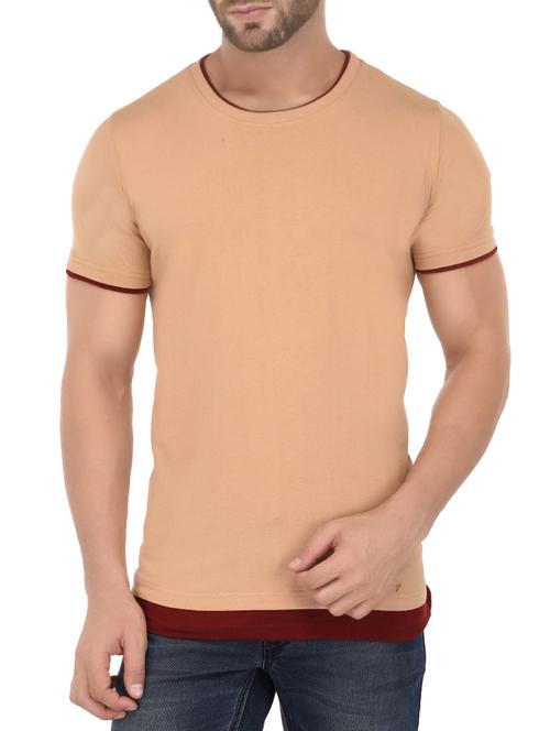 peach cotton t-shirt - 15412603 - Standard Image - 1
