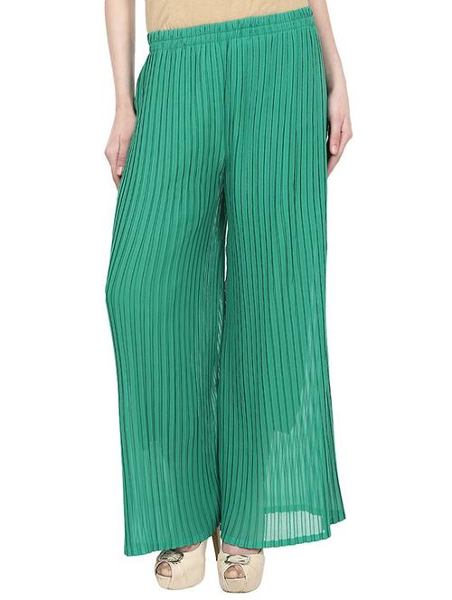 pleated straight palazzo - 15412649 - Standard Image - 1