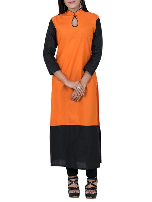 straight color block kurta - 15412751 - Standard Image - 1