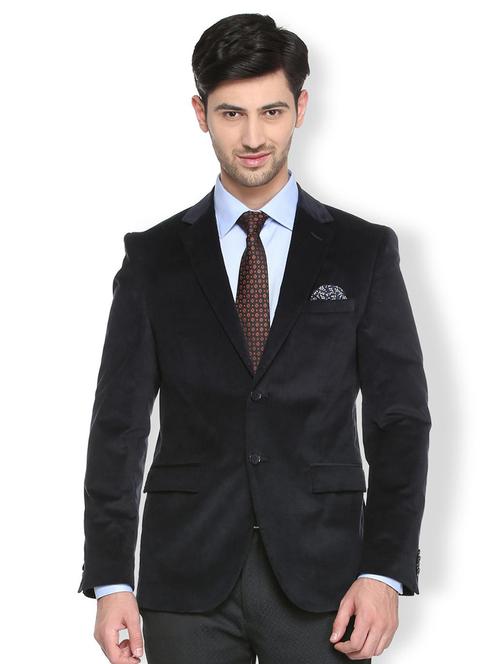 black cotton blend single breasted blazer - 15412820 - Standard Image - 1