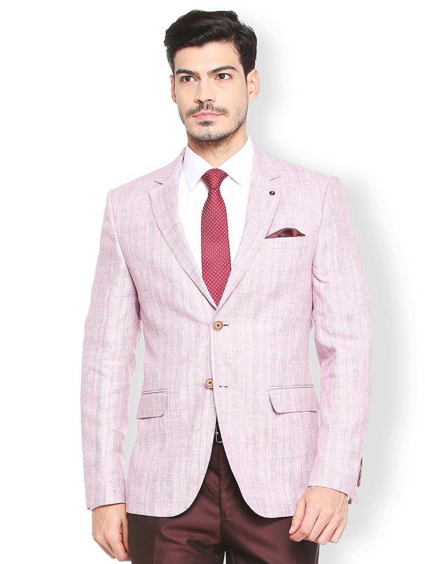 red linen single breasted blazer - 15412823 - Zoom Image - 1