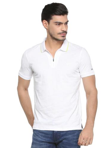 white cotton collared t-shirt - 15412829 - Very Small Image - 1