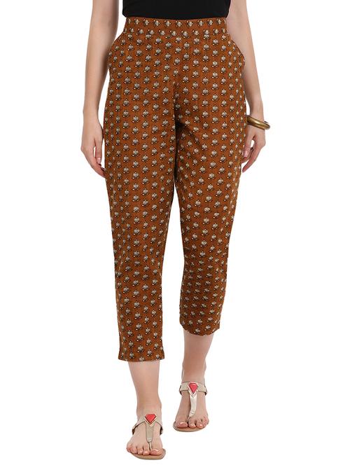 Block printed tapered pant - 15412853 - Standard Image - 1