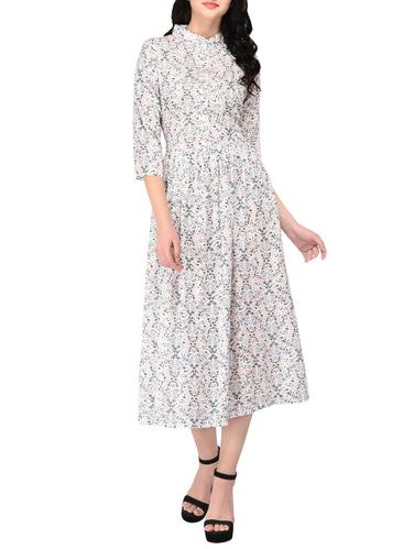 floral a-line midi dress - 15412862 - Very Small Image - 1