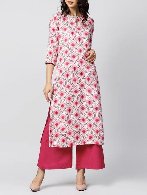 Printed kurta palazzo set - 15412921 - Standard Image - 1