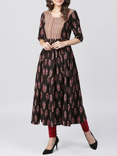 Flared printed kurta - 15412959 - Very Small Image - 1