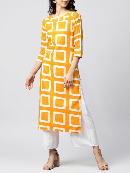 straight geometrical kurta - 15412966 - Standard Image - 1