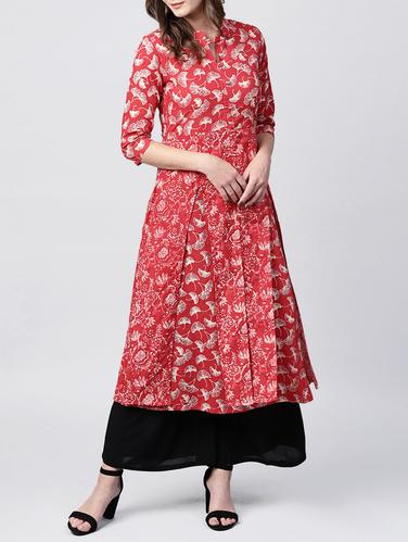 a-line printed kurta - 15412974 - Very Small Image - 1
