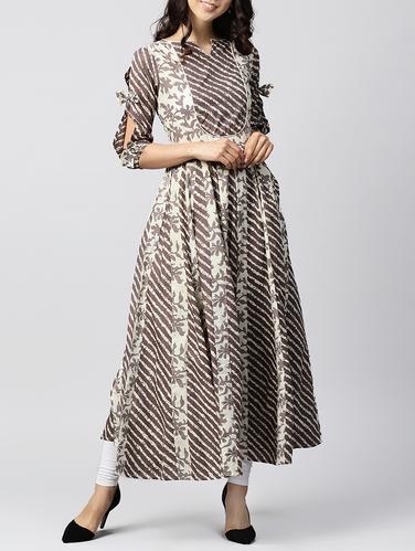 Dabu anarkali kurta - 15412976 - Very Small Image - 1