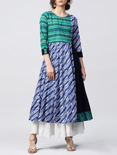 Leheriya anarkali kurta - 15412979 - Very Small Image - 1