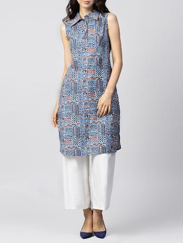 Printed straight kurta - 15412984 - Very Small Image - 1