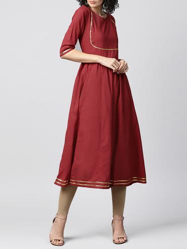 Flared gotta work kurta - 15412986 - Very Small Image - 1