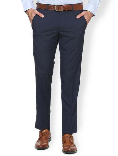 blue polyester blend flat front formal trouser - 15413127 - Very Small Image - 1
