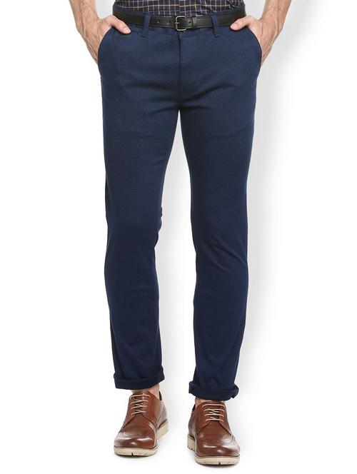 blue cotton blend chinos - 15413137 - Standard Image - 1